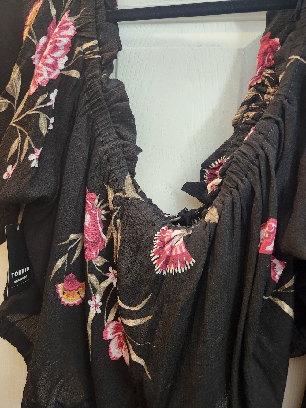 Torrid Black Floral Midi Dress Set with Pink Accents, Torrid 3 = 3X, NWT - Picture 4 of 9